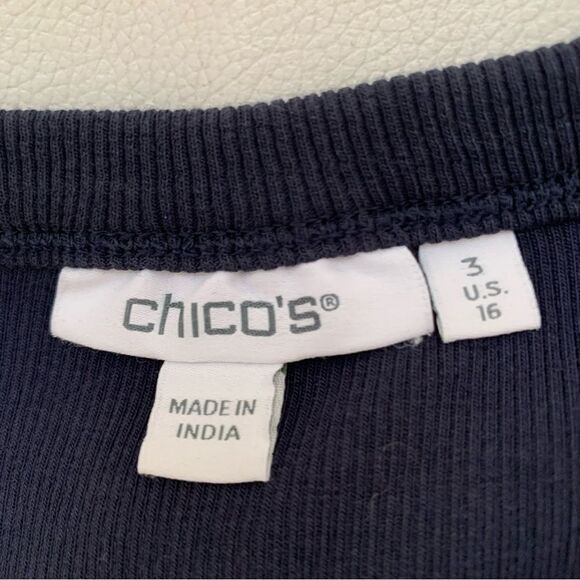 Chico’s Travelers Maxi Dress Slitky Stretch Slide Slit Navy Pockets Size 3/16 - Picture 6 of 7